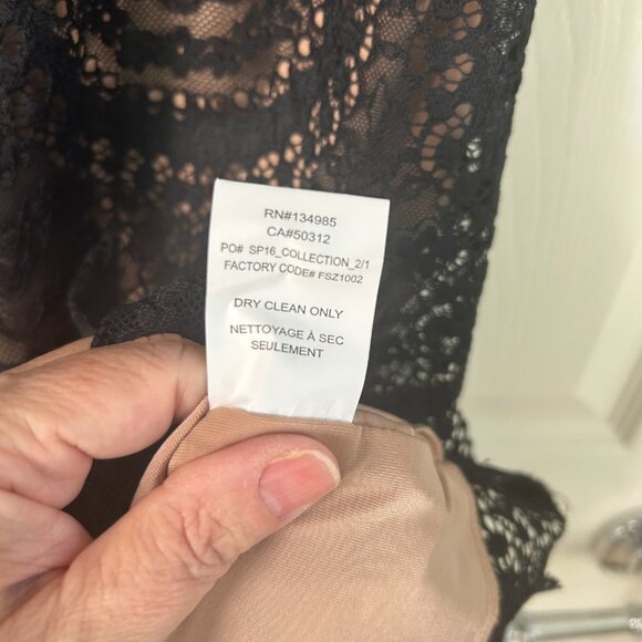 For Love & Lemons Rosalita Dress SZXS Black Lace Mesh Keyhole Cocktail Women - Picture 8 of 8